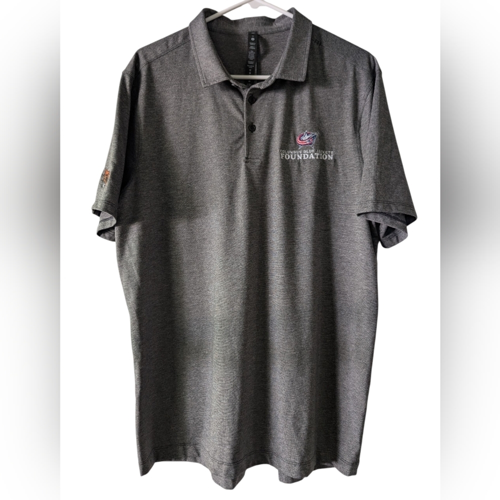 Lululemon Charcoal Polo Shirt Columbus Blue Jackets Foundation. XL NWOT